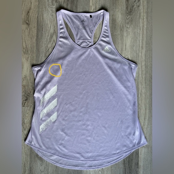 Adidas Own The Run 3-stripes PB purple tank top - Picture 10 of 11